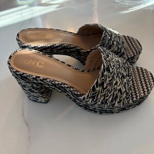 INC International Concepts Women's Black and Cream Platform Sandals